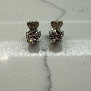 Cubic Zirconia 925 Stamped Studs with Crown Backing